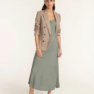 J.Crew Gwyneth Cupro-Blend Slip Dress (Slate Green)